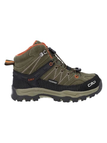 CMP Skórzane botki trekkingowe "Rigel Mid" w kolorze czarno-oliwkowym