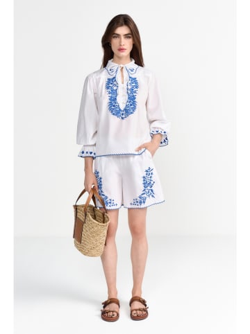 Rich & Royal Bluse in Weiß/ Blau
