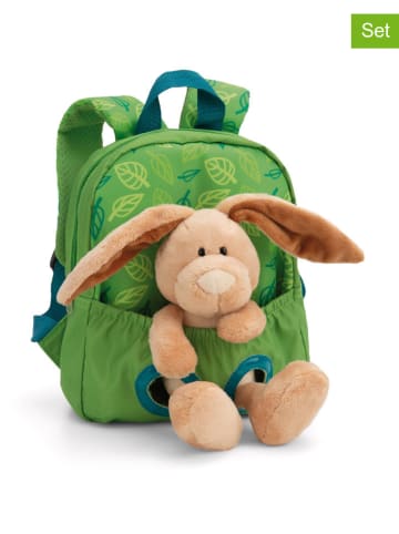 NICI 2tlg. Set: Rucksack und Kuscheltier "Rabbit" in Grün