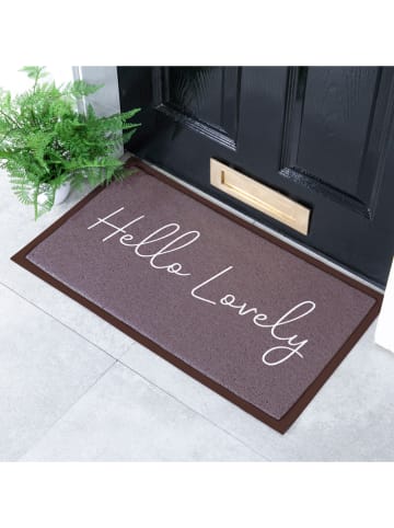 Artsy Fußmatte ''Hello Lovely'' in Braun - (L)40 x (B)70 cm