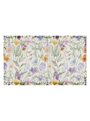 Artsy Fußmatte ''Watercolour Wild Flowers'' in Beige/ Bunt - (L)40 x (B)70 cm