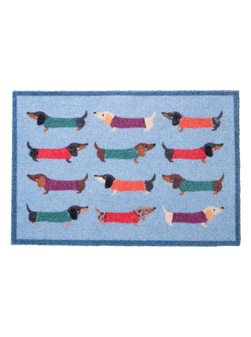 Artsy Deurmat ''Dachshund'' blauw/meerkleurig