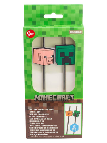Stor Strohhalme "Minecraft" - 2 Stück