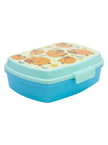 Stor Lunchbox "Capibara" in Türkis/ Hellblau