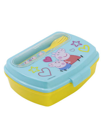 Stor Lunchbox "Peppa Pig" in Gelb/ Hellblau