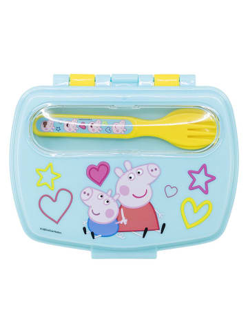 Stor Lunchbox "Peppa Pig" in Gelb/ Hellblau