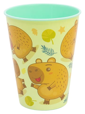 Stor Becher "Capibara" in Gelb/ Türkis - 260 ml