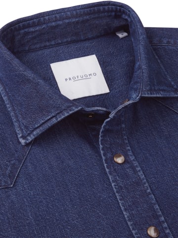PROFUOMO Spijkerblouse - relaxed fit - donkerblauw