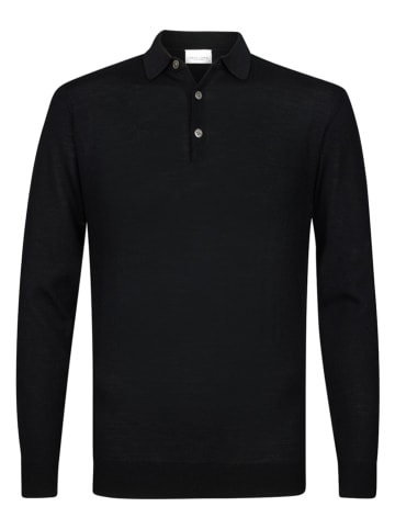 PROFUOMO Wollen pololongsleeve zwart