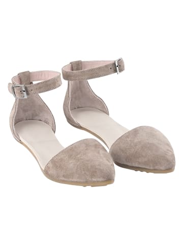 Moosefield Leren ballerina's met bandje beige