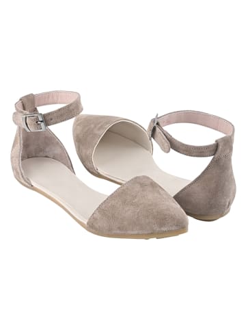 Moosefield Leder-Spangenballerinas in Beige