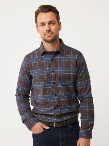 Mexx Blouse "Brushed" bruin/blauw