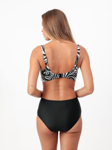 admas Bikini-Hose in Schwarz/ Weiß
