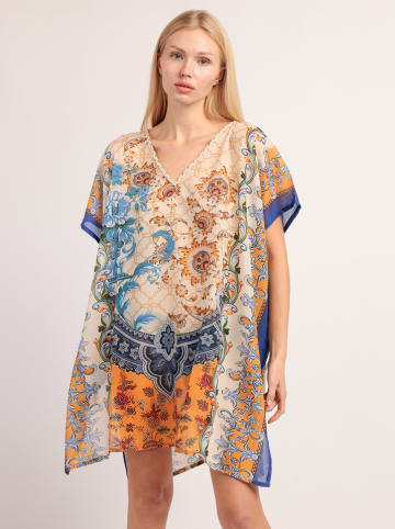 admas Kaftan in Beige/ Blau