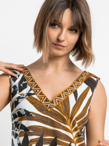 admas Kleid in Schwarz/ Hellbraun/ Weiß
