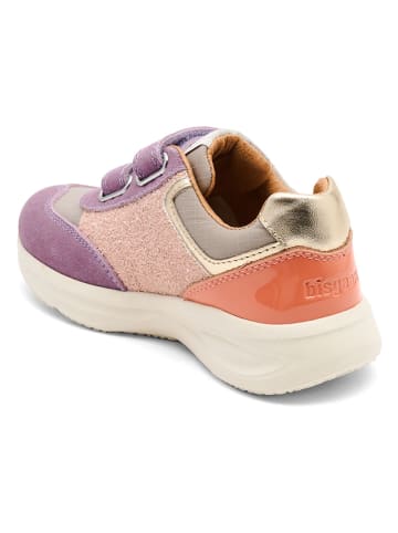bisgaard Leder-Sneakers "Yuki" in Lila/ Orange