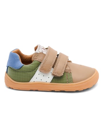 bisgaard Leder-Barfußschuhe "Ricco" in Beige/ Grün