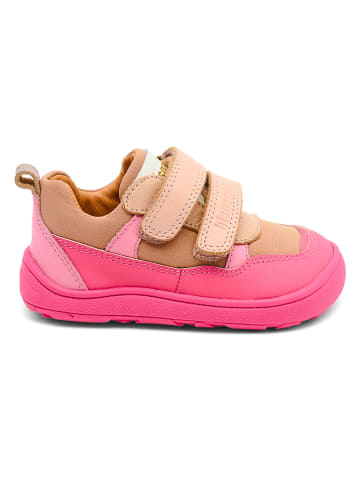 bisgaard Skórzane buty barefoot "Elroy" w kolorze różowo-beżowym