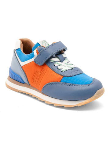 bisgaard Leder-Sneakers "Walde" in Blau/ Orange