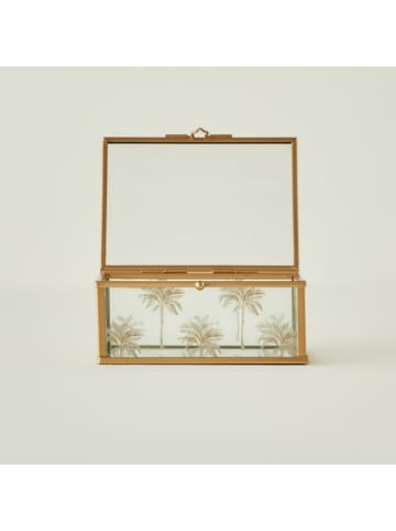 BELLA MAISON Pojemnik "Palm" w kolorze złotym - 13 x 5 x 10 cm