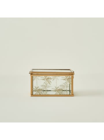 BELLA MAISON Aufbewahrungsbox ''Palm'' in Gold - (B)13 x (H)5 x (T)10 cm