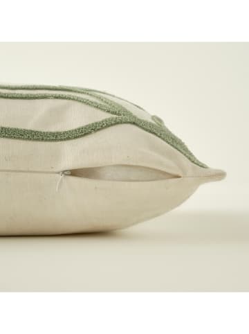 BELLA MAISON Kissenbezug ''Grace'' in Creme/ Grün - (L)43 x (B)43 cm