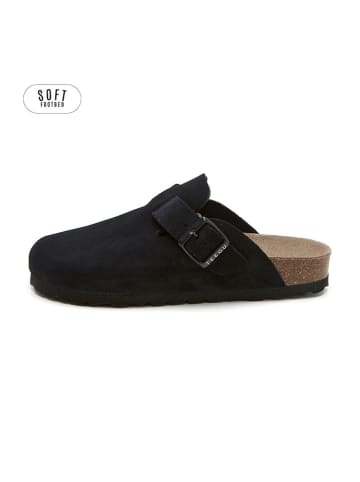 teegu Leren clogs zwart