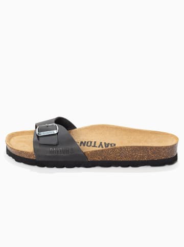 BAYTON Leren slippers "Zephyr" antraciet
