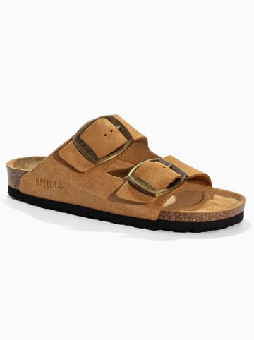 BAYTON Leder-Pantoletten "Alicante" in Camel