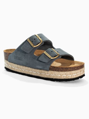 BAYTON Leren slippers "Alcee" grijs