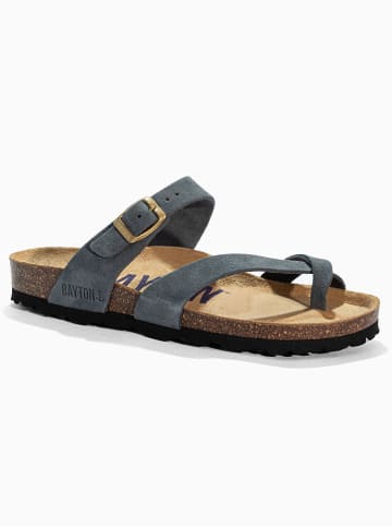 BAYTON Leren teenslippers "Diane" grijs