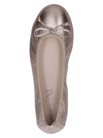 Caprice Leder-Ballerinas in Taupe