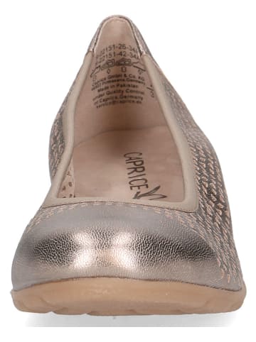 Caprice Leder-Ballerinas in Taupe