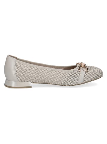 Caprice Leder-Ballerinas in Creme