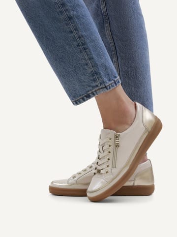 Caprice Leder-Sneakers in Creme
