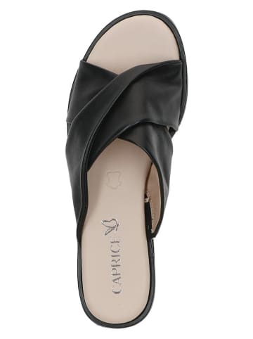 Caprice Leder-Pantoletten in Schwarz