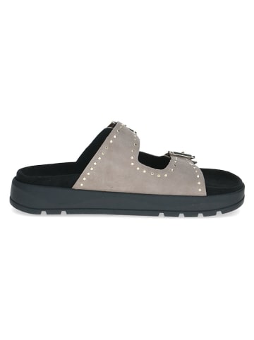 Caprice Leder-Pantoletten in Taupe
