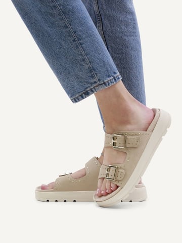 Caprice Leder-Pantoletten in Beige