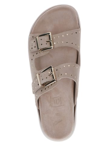 Caprice Leder-Pantoletten in Beige