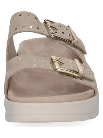 Caprice Leder-Pantoletten in Beige