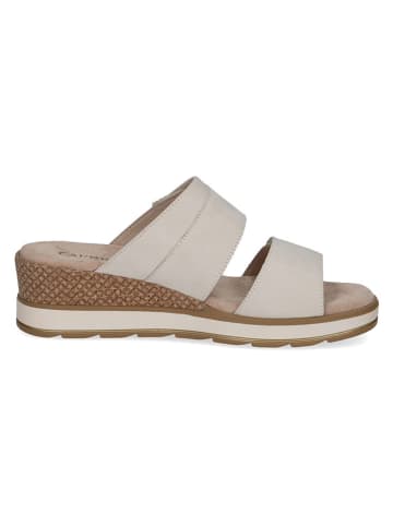 Caprice Leder-Keilpantoletten in Creme