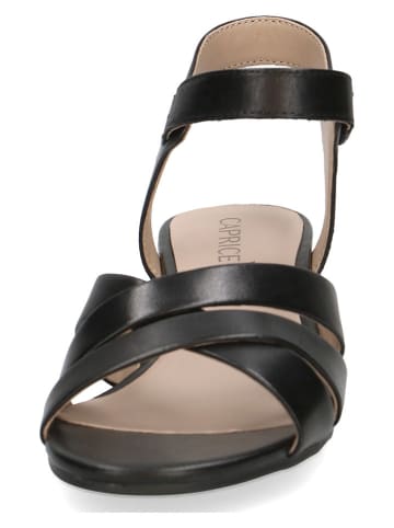 Caprice Leren haksandalen zwart