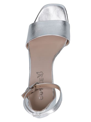 Caprice Leren haksandalen zilverkleurig