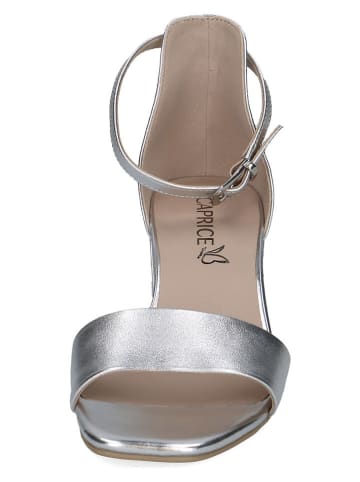 Caprice Leren haksandalen zilverkleurig