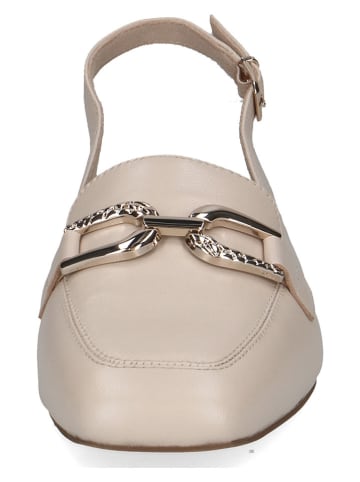 Caprice Leder-Slingballerinas in Creme
