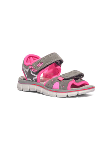 Primigi Leder-Sandalen in Grau/ Pink