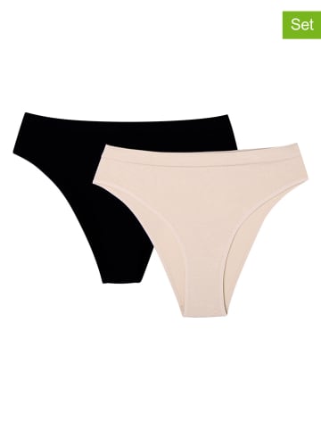 Henderson 2-delige set: slips zwart/beige
