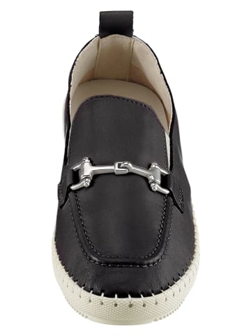 Heine Leder-Slipper in Schwarz