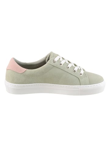 Heine Skórzane sneakersy w kolorze jasnoróżowo-miętowym