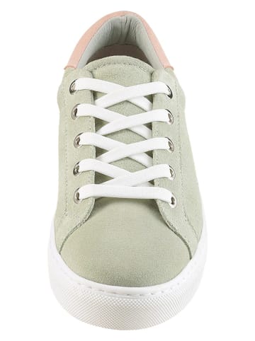 Heine Leren sneakers lichtroze/mintgroen turquoise/Rosa
